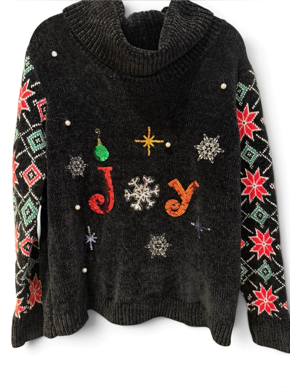 Holiday Time JOY Chenille Cozy Sweater